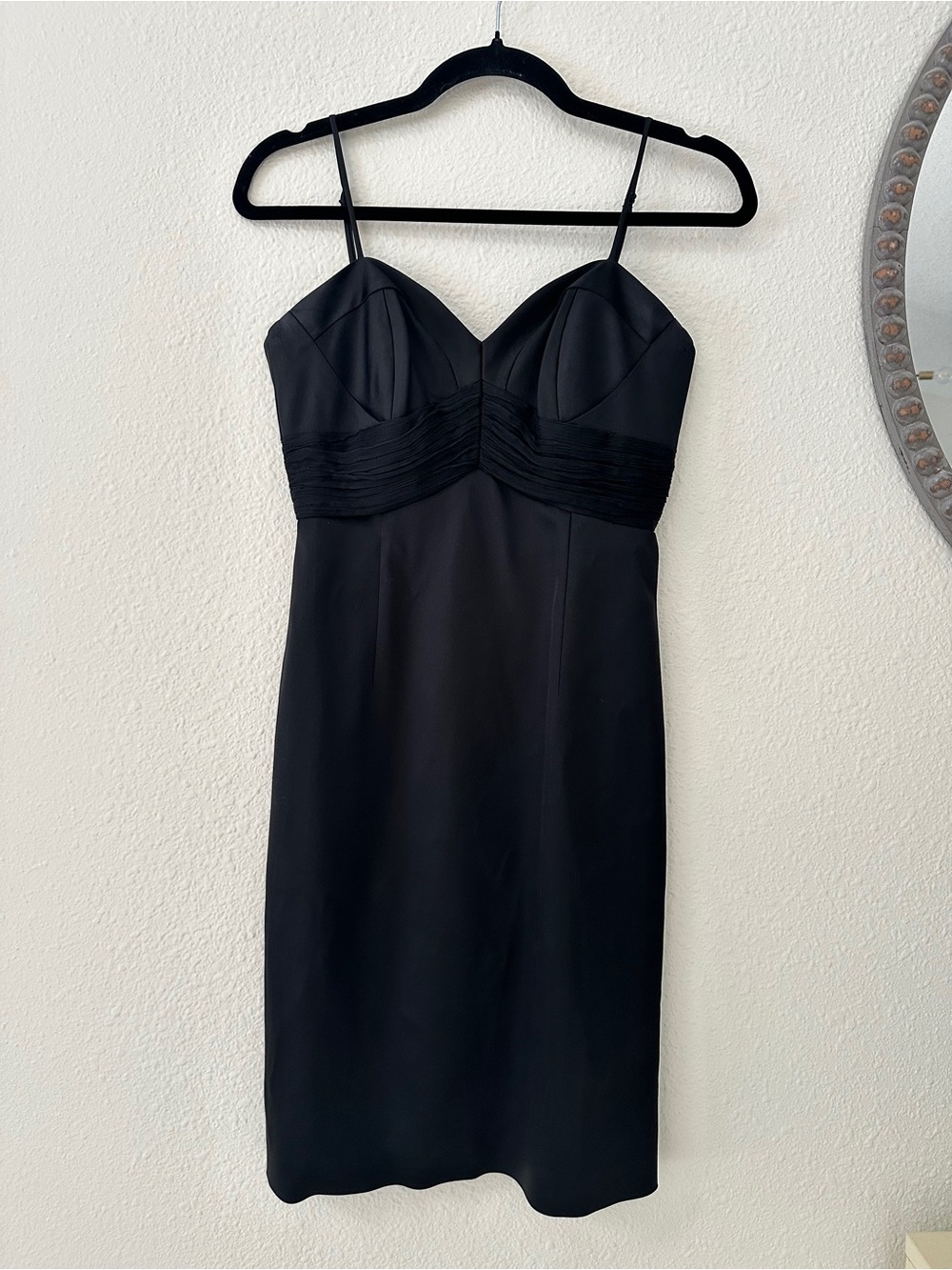 Laundry By Shelli Segal Black Spaghetti-Strap Silk Mini Cocktail Dress